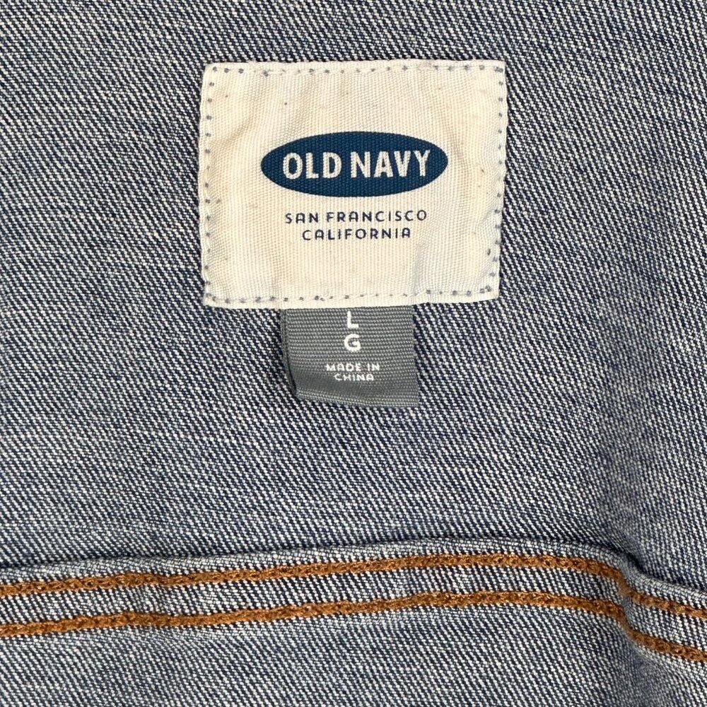 Old Navy Blue Jean Jacket Women's Large Comfy Casual - Picture 4 of 4